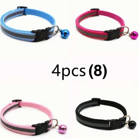 Brand New Reflective Pet Collar with Bell for Cats and Dogs (4 pcs) - Picture 11 of 16